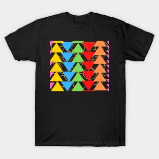 geometric pattern triangle various colors T-Shirt